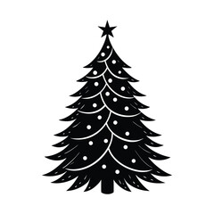 Obraz premium Minimal Christmas Tree Silhouette Vector Design