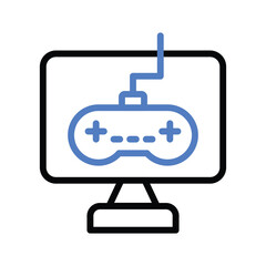 Online video game Outline bold Vector Icon which can be easily modified or Edited 
