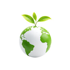 Green Earth Globe with Leaf Symbolizing Environmental Awareness and Sustainable Future