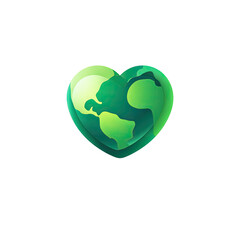 Heart-Shaped Earth Design Symbolizing Love for Planet and Environmental Awareness