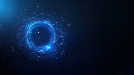 Obraz premium Abstract Digital Background with Glowing Circular Pattern and Lines