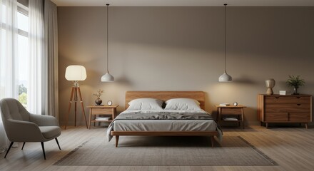 Fototapeta premium Modern bedroom interior design