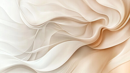 Obraz premium Abstract flowing fabric design in soft beige and white tones