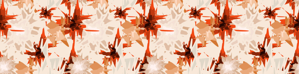 Artistic Brushstroke Flower Repeat Wallpaper. Textured Floral Silhouette Repeat. Abstract Splatter Floral Repeat Pattern
