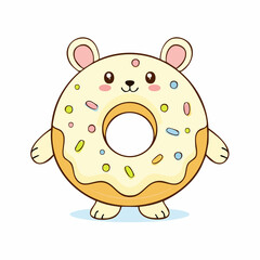 Adorable Donut Character: A Sweet and Playful Illustration for Delightful Designs