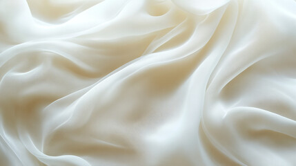 Obraz premium Soft, flowing, ivory-toned fabric drapes in gentle folds