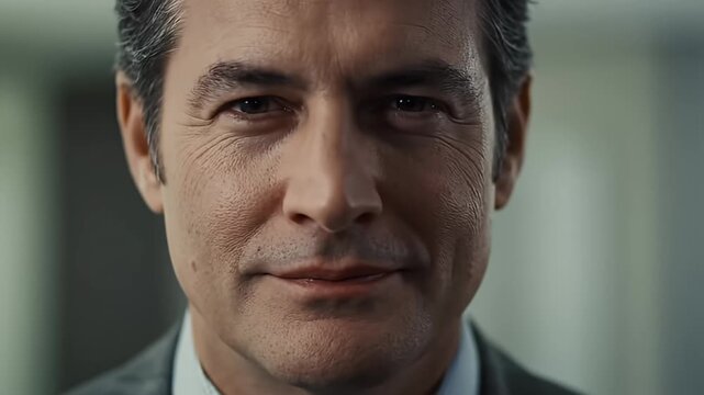 Close-up of a man's serious face