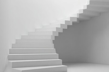 White spiral staircase in minimalist room