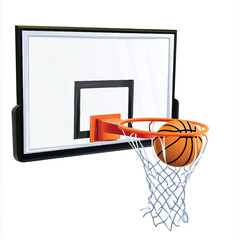 a basketball with hoop