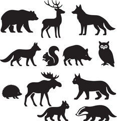 Obraz premium Collection of diverse animal icons for various applications