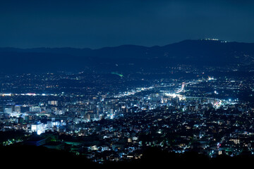 若草山山頂から見た奈良市内の夜景