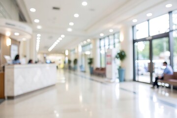 Modern and Bright Lobby in a Business Center with Reception Area and Waiting Space