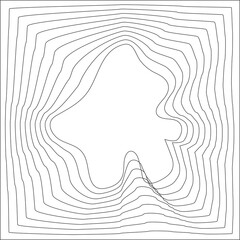 Square frame emblem blending wavy line shape, banner, logo, symbol