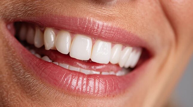 A close-up of a smiling mouth showcasing healthy teeth.