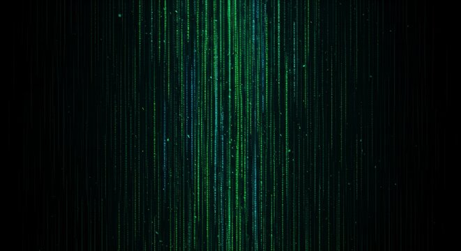 Digital Matrix Futuristic Dark Green Coding Data Stream Background