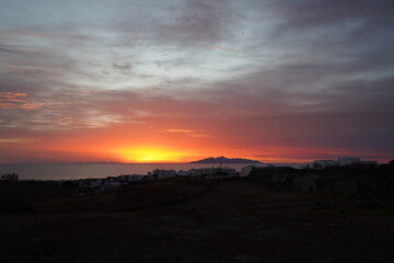 Beautiful sunset in Santorini Greece
