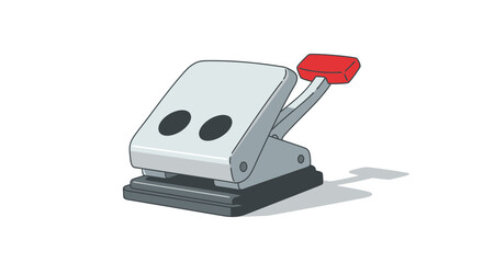 Paper Hole Puncher Vector Illustration – Office Supplies Design
