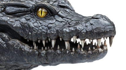 Crocodile head close-up with teeth showing

