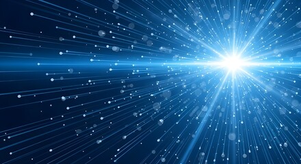 Naklejka premium Abstract blue burst with light streaks