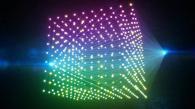 Artificial intelligence concept with AI agents and data analytics dashboard. Man working on laptop with futuristic interface for big data, machine learning, automation, and innovation. - Powered by Adobe