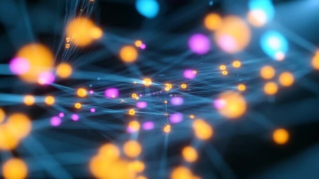 Artificial intelligence concept with AI agents and data analytics dashboard. Man working on laptop with futuristic interface for big data, machine learning, automation, and innovation. - Powered by Adobe