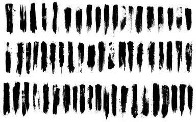 Straight thick vector lines. Black hand drawn brushstroke text boxes. Chinese, Korean, Japanese calligraphy brushstroke set. Rough grunge thick gouache paint texture. Sketchy ink rectangle textboxes. 