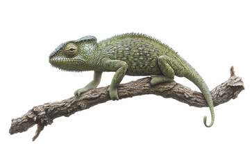 Obraz premium Green chameleon resting on branch 