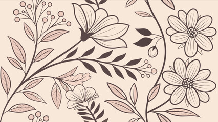 Floral pattern design vector, botanical illustration, flower background, nature inspired art print design