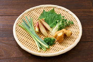 薬味の盛り合わせ｜生姜・みょうが・大葉・小ねぎ・貝割れ大根