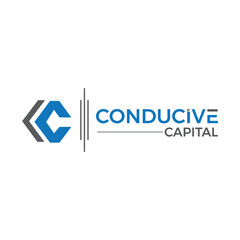 Conducive Capital: Modern Blue and Gray Corporate Logo Design, Clean Minimalist Style.