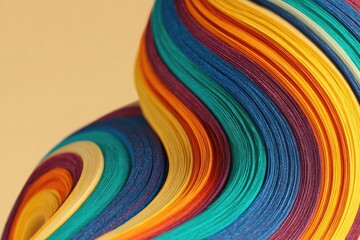 Abstract swirl of vibrant, layered ribbons