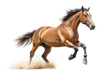 Obraz premium Chestnut horse in galloping motion 