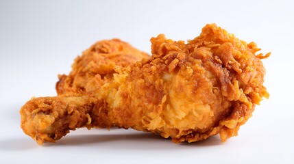 Crispy Fried Chicken Drumsticks on White Background