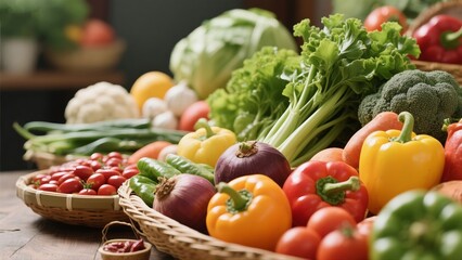 Photography of Fresh Vegetable Assortment (Multi - variety Display)