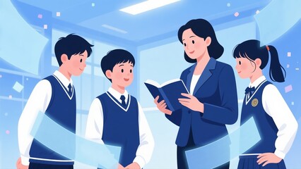 Illustration of Educational Teaching Scene