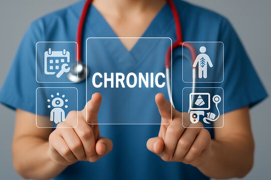 CHRONIC DISEASES. Chronic disease management medical concept. Health care innovation chronic Illness.