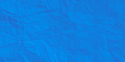 Blue Horizontal crumpled empty paper template for posters and banners. Vector illustration