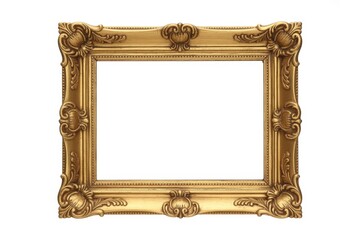 Ornate vintage gold picture frame with elaborate carvings and decorative embellishments