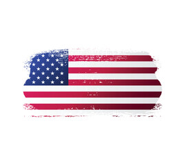 USA united stated of America flag ink texture grunge paint brush stroke. American flag watercolor artistic splatter decorative png	
