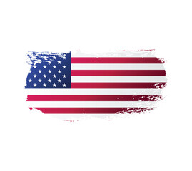 USA united stated of America flag ink texture grunge paint brush stroke. American flag watercolor artistic splatter decorative png	
