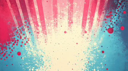Vibrant abstract graphic design with radiating colors and splatters