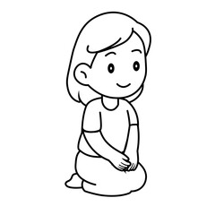 woman sitting with legs folded to one side illustration
