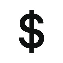 Obraz premium A minimalistic icon of a dollar sign vector in flat design style,simple geometric shapes.