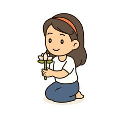 woman sitting with legs folded to one side illustration