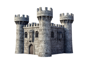 Ancient stone fortress with thick towers
