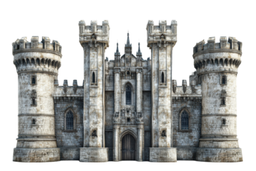 Old stone castle with fortified towers
