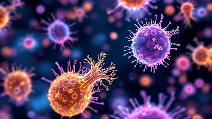 Obraz premium High-resolution image of active ciliated microbes viewed through a microscope. Useful for science projects, biology media, or microbiology diagrams