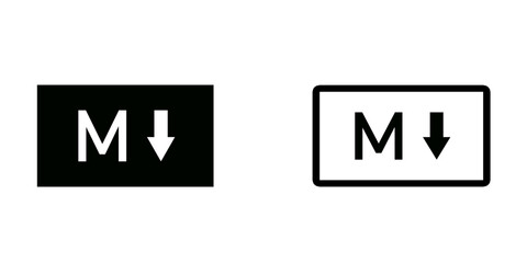 Markdown icon isolated on white background.