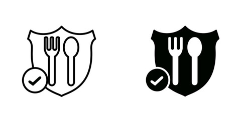 Food safety set icon isolated on white background.