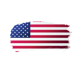 USA flag. United stated of America flag ink texture grunge paint brush stroke. American flag watercolor artistic splatter decorative png	
